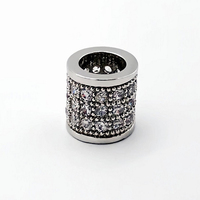 Lot de perles en cuivre pour la fabrication de bijoux, tubes, perles en CZ, matériel de fabrication, espaceurs en laiton