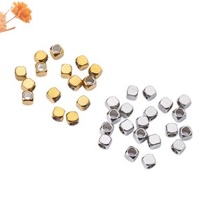 Stainless Steel Square Beads 6mm Spacer For <b>Bracelet</b> Making Jewelry Accessories Smooth <b>Metal</b> Beads Steel Color - Product Image 5