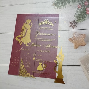 Customized Gold Print Acrylic <strong>Baptism</strong> Invitation <strong>Cards</strong> with Wax Seal DIY Greeting <strong>Cards</strong> - Product Image 5