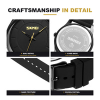Montres pour hommes Skmei 2112, écologiques, étanches 30 mètres, bracelet en PU, sport, alarme, quartz