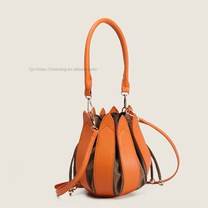 Design Handheld Lotus <b>Lantern</b> PU Polyester <b>Large</b> Capacity High-End Small Carry Fashionable All-Match Shoulder Tanjing - Product Image 3