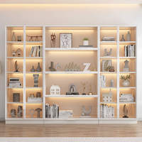 Bureau bibliothèque élégant en bois naturel avec unité intégrée et compartiments de rangement spacieux pour les espaces de travail contemporains