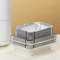 Barquette alimentaire rectangulaire jetable en aluminium 8011, économique et en gros, pour la restauration à emporter