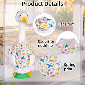 <b>Summer</b> Porch Outfit 17" Floral Skirt Goose Costume Clothes for Outdoor Patio Yard Lawn Art <b>Decoration</b> - Product Image 6