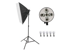 Équipement photographique 60x90Cm boîte à lumière avec lumière de studio LED support d'ampoules à 5 prises