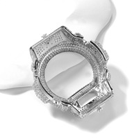 Boîtier de montre tendance en laiton couleur or et argent, compatible DW6900, style Hip Hop, avec lunette en quartz et diamants, léger, pour homme, style Iced Out Rapper
