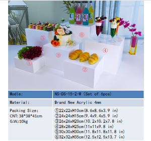 Support Présentoir Alimentaire en Acrylique Blanc pour Mariages et Événements – Ensemble Buffet et Rehausseurs - Product Image 3