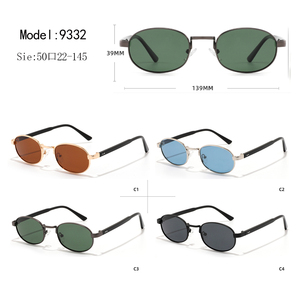 Lunettes de soleil ovales unisexes, monture en métal pleine bordure, verres verts, protection UV400 pour les activités de plein air - Product Image 3