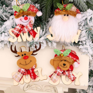 Nuevos adornos navideños de madera con letras, decoraciones para árboles de Navidad, regalos de Navidad - Product Image 3