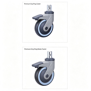 Roulettes médicales avec frein de blocage, lot de 4 roulettes d'hôpital, roues pivotantes silencieuses en caoutchouc pour lit, chariot, brancard - Product Image 4