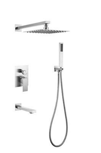 2025 nascosta con rubinetto quadrato di tendenza in acciaio inossidabile Set <span class=keywords><strong>doccia</strong></span> a pioggia morbida rubinetto per bagno piccole idee - Product Image 3