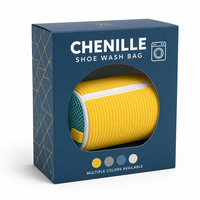 Sac de lavage pour chaussures en microfibre, nettoyage en profondeur pour les baskets, lavage en machine 360 °   Nettoyant pour chaussures en chenille à séchage rapide Protection