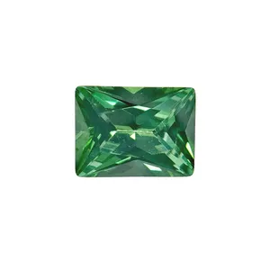 Pedras de diamante esmeralda charmoso, retangular solto, corte de zircônia cúbica com melhor material primário