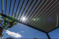 Système de toit de pergola à ouverture et fermeture manuelle, résistant à la pluie, avec moteur, couverture de patio motorisée, toit à lamelles, pergola