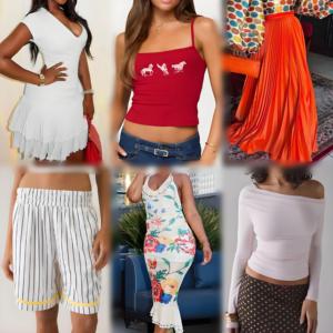 Clothing Factory Wholesale Hot Selling Inventory Clearance Women's <b>Mixed</b> Dress Tops, T-shirts, Pants, Short Skirts Big Sale - Product Image 5