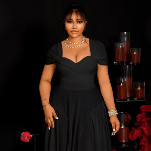 N8072 Große Größen Kleider Damen Casual Sommer Elegant V-Ausschnitt A-Linie Lange Kleider Damen Afrikanische Kleider für Damen Kleidung - Product Image 6