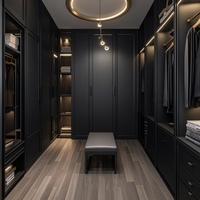 Système de dressing intégré moderne avec îlot de dressing en verre durable pour chambre principale et salon, armoire sur mesure
