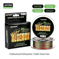 Ligne de pêche tressée JUSTRON X8 300m PE 8 brins, lisse et résistante à l'abrasion
