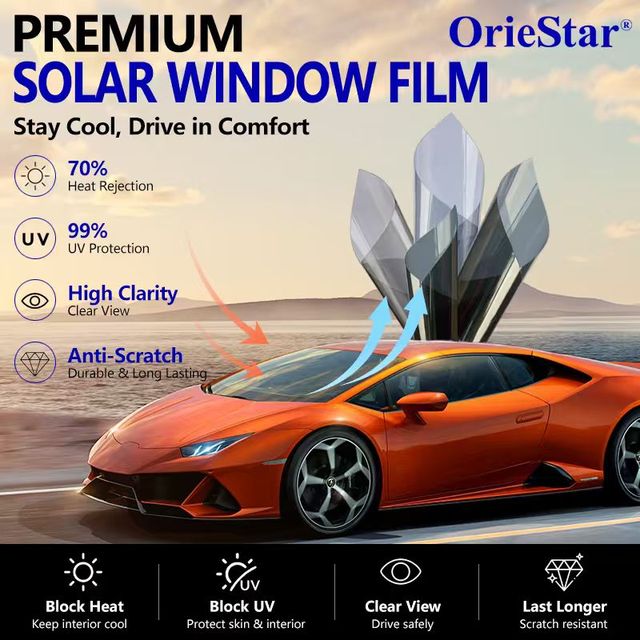 Automobile Heat Insulation Window Tinting Film Roll PET Self-Adhesive UV Block 5 Year Warranty for Car Glass Refit Bulk Order
