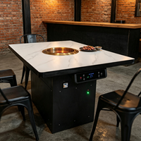 Table de barbecue commerciale Jilu en pierre, sans fumée, auto-purifiante, avec échappement inférieur pour restaurant, idéale pour le barbecue coréen