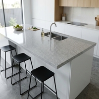 Plan de toilette moderne en granit blanc sésame G602, prix usine, comptoirs de salle de bain étanches et durables avec découpe pour lavabo sous plan