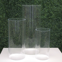 Vente en gros de présentoirs sur pied cylindriques en acrylique, modernes et simples, ensemble de présentoirs ronds pour gâteau pour mariage