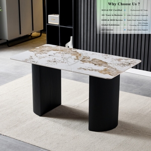 Mesa <span class=keywords><strong>de</strong></span> Comedor OKAY <span class=keywords><strong>de</strong></span> Diseño Italiano <span class=keywords><strong>de</strong></span> Lujo, Patas <span class=keywords><strong>de</strong></span> Metal Acanaladas <span class=keywords><strong>de</strong></span> Alta Gama para Hotel, Cubierta <span class=keywords><strong>de</strong></span> Piedra Sinterizada <span class=keywords><strong>Pandora</strong></span> con Acabado Brillante, Mesa <span class=keywords><strong>de</strong></span> Comedor <span class=keywords><strong>de</strong></span> Cerámica - Product Image 1