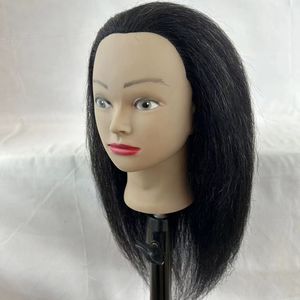 Tête <span class=keywords><strong>de</strong></span> mannequin d'entraînement afro-américaine avec perruques <span class=keywords><strong>de</strong></span> tête <span class=keywords><strong>de</strong></span> mannequin d'entraînement afro, cheveux lisses et crépus - Product Image 3