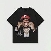 Arc-en-ciel Spray Hommes Portrait Imprimé T-Shirt À Manches Courtes Hip Hop Rue Hommes O-cou Demi Manches Surdimensionné T-shirts DTG Imprimer Tee