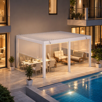Pergola à persiennes manuelle pour la protection de l'intimité, pour la décoration de toits urbains, balcons, fermes et jardins, 3x3 3x4 4x6, en aluminium thermolaqué