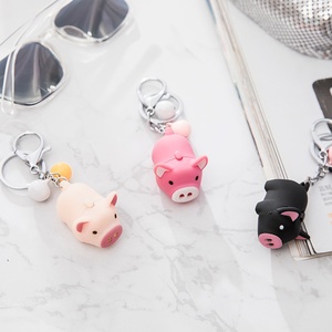 BS-027 Porte-clés LED Son et Lumière Mini Cochon Mignon de Dessin Animé, Pendentif Cadeau Créatif Festif - Product Image 1