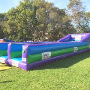 वाणिज्यिक पीवीसी एयर रेसिंग ट्रैक प्रतिस्पर्धी चुनौती दौड़ खेल Inflatable बंजी रन उपकरण
