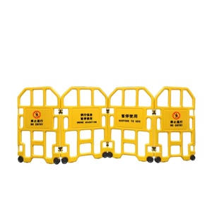 Barreras de Seguridad Plegables para Escaleras Mecánicas, Barrera de Advertencia de Mantenimiento de Escaleras Mecánicas de Plástico Amarillo, Barreras Mixtas de Mantenimiento - Product Image 1