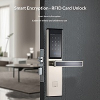 Serrure de porte numérique en acier inoxydable OEM ODM pour hôtel, clavier, carte RFID, entrée sans clé, serrure électronique intelligente pour appartement