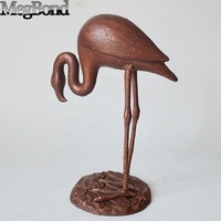 Sculpture d'oiseau de jardin en métal, paire de 2 flamants roses en fonte gravée, résistante aux intempéries et durable