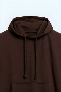 Sudadera sin mangas con capucha y bolsillos para hombre, de invierno, color marrón liso, estilo casual, oversize, de forro polar con estampado digital - Product Image 2