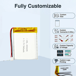 맞춤형 솔루션 3.7V 540mAh 453035 슬림 리포 셀 ODM 정품 RF 뷰티 펜 스킨케어 기기용 리포 배터리 - Product Image 1