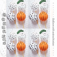 Ballons ronds en latex à motifs d'animaux de dessin animé pour fête d'anniversaire d'enfants, motifs de pattes de chien, léopard, vache