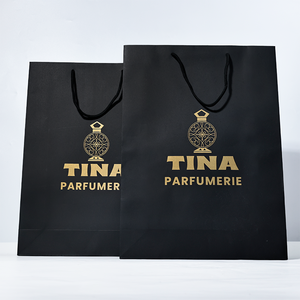 Sacchetto di carta di lusso all'ingrosso della lamina di oro Logo per l'imballaggio del regalo per lo Shopping artigianale della candela del vino - Product Image 3