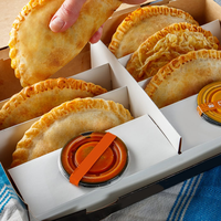 Boîte à empanadas personnalisée pour plats à emporter d'Amérique latine avec compartiment pour sauce, emballage en papier kraft, conteneur, cajas, empaques para empanada