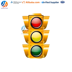 Feu de signalisation LED industriel jaune 200 mm (8 pouces) avec boîtier, 3 lumières (rouge, jaune, vert), étanche IP65 - Product Image 3