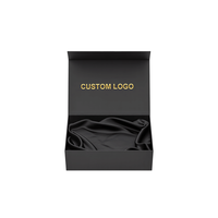 Boîte d'emballage cadeau magnétique noire recyclable Boîtes en carton rigide aimantées en forme de livre avec logo personnalisé avec insertion