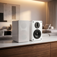 Samtronic Enceinte passive 5,25 pouces en bois avec woofer en fibre de carbone et tweeter à ruban, enceinte bibliothèque pour Hifi, nécessite l'utilisation d'un amplificateur