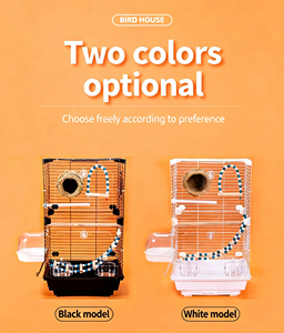 Cage à oiseaux robuste et de grande taille, construction en fer moderne, légère, structure solide, accessoires complets, montage facile - Product Image 6