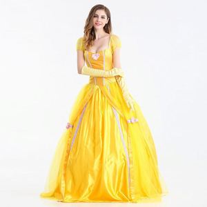 Nueva moda mujer Halloween niñas Cosplay princesa Bale <span class=keywords><strong>La</strong></span> Bella <span class=keywords><strong>y</strong></span> <span class=keywords><strong>La</strong></span> <span class=keywords><strong>Bestia</strong></span> club nocturno <span class=keywords><strong>reina</strong></span> vestido largo disfraces fiesta vestidos - Product Image 2