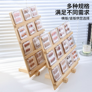 Wooden Nail Art Display Rack Multi Layered Stepped Vertical Desktop Anti Tipping Board For Salon Use - Product Image 4