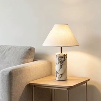 Lampe de chevet en marbre de style français, lampe de table Wabi Sabi, lampe de table moderne du milieu du siècle pour chambre à coucher, salon