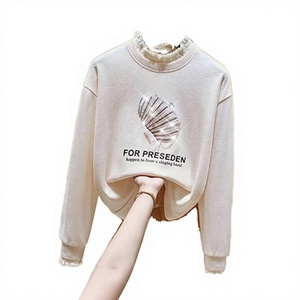 Sudadera con Capucha YiXin 2025 para Mujer, Casual, Primavera, Transpirable, de Secado Rápido, Anti-Pilling, Manga Larga, Corte Holgado, Cuello Redondo, Estampada, Poliéster/Algodón - Product Image 2