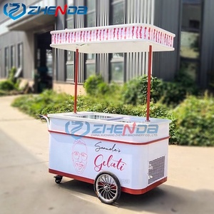 Zhenda Customized Color Juice Ice Cream Mobile Food Booth Hot Dog Food Stand Truck Display Food Trolley - Product Image 3