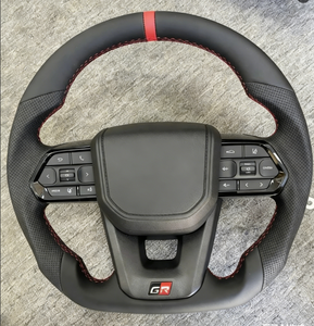2008-2021 para Toyota Land Cruiser LC79 LC76 LC70 LC300 <span class=keywords><strong>GR</strong></span> estilo volante de cuero completo botón negro para Corolla y Yaris - Product Image 5